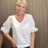 Ichi T-Shirts<JASMIRA BRODERIE ANGLAISE T-SHIRT (WHITE)