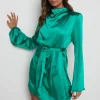 Pretty Lavish Occasionwear<Jayda Cowl Neck Dress (Emerald)