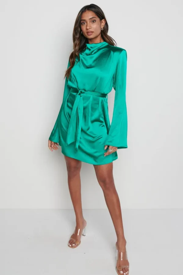 Pretty Lavish Occasionwear<Jayda Cowl Neck Dress (Emerald)