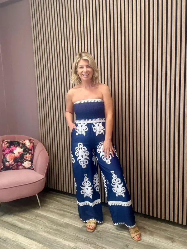 Wsl 4 Jumpsuits<Jean Strapless Wide Leg Jumpsuit (/White)