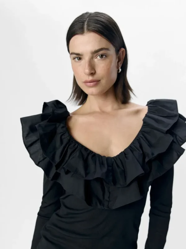 Object Shirts & Blouses<Jennifer Ruffle Top (Black)