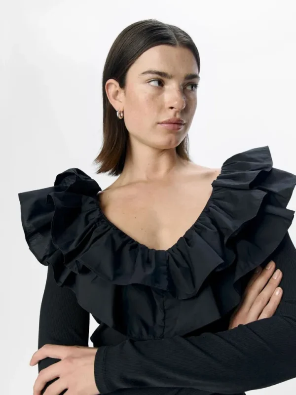 Object Shirts & Blouses<Jennifer Ruffle Top (Black)