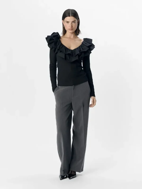 Object Shirts & Blouses<Jennifer Ruffle Top (Black)