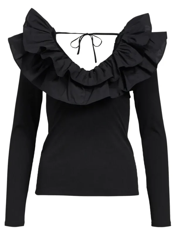 Object Shirts & Blouses<Jennifer Ruffle Top (Black)
