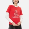 Vila T-Shirts<Jingle All The Way Christmas T-Shirt (Red)