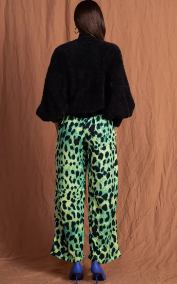 Dancing Leopard Pants<Joey Palazzo Trousers | (Lime Leopard)