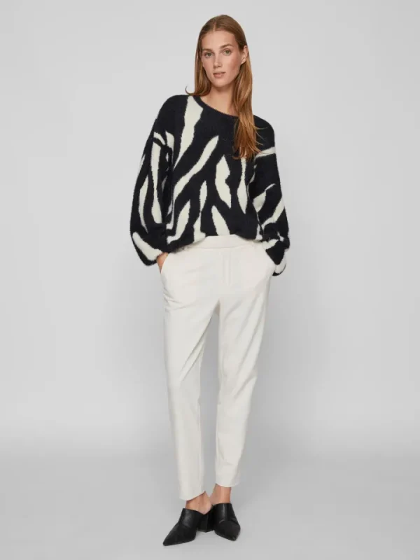 Vila Jumpers & Cardigans<JULI JACQUARD JUMPER (BLACK/WHITE)