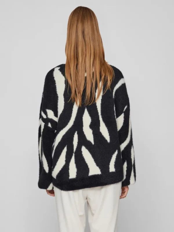 Vila Jumpers & Cardigans<JULI JACQUARD JUMPER (BLACK/WHITE)