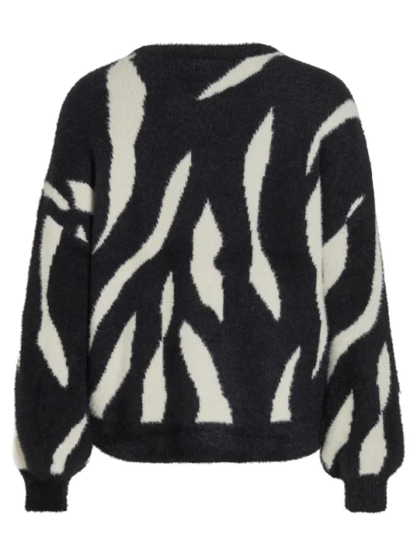Vila Jumpers & Cardigans<JULI JACQUARD JUMPER (BLACK/WHITE)