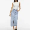 Vila Skirts<Julia Midi Denim Skirt (Light Blue)