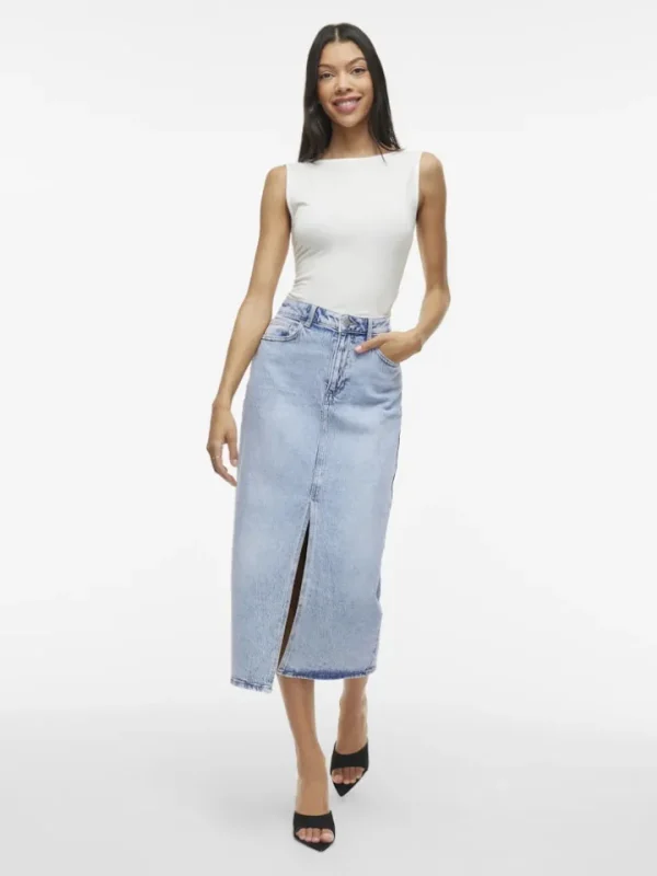 Vila Skirts<Julia Midi Denim Skirt (Light Blue)