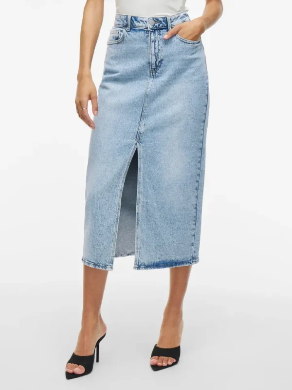 Vila Skirts<Julia Midi Denim Skirt (Light Blue)