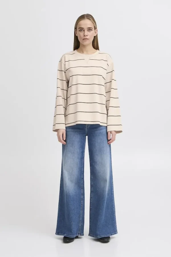 Ichi Hoodies & Sweatshirts | Jumpers & Cardigans<Kalas Sweatshirt (Doeskin Stripe)