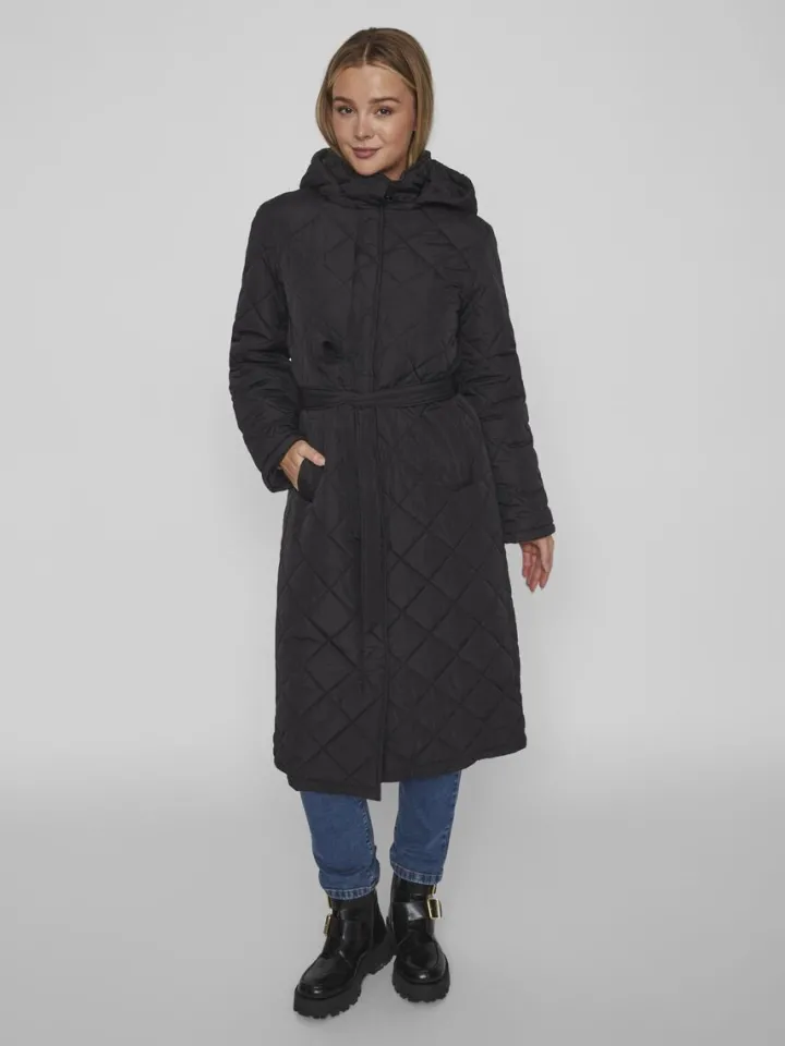 kante_quilted_long_coat_b_0.webp Vila Coats<KANTE QUILTED LONG COAT (BLACK)