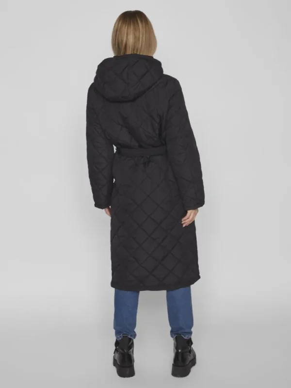 Vila Coats<KANTE QUILTED LONG COAT (BLACK)