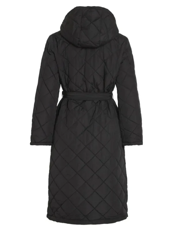 Vila Coats<KANTE QUILTED LONG COAT (BLACK)
