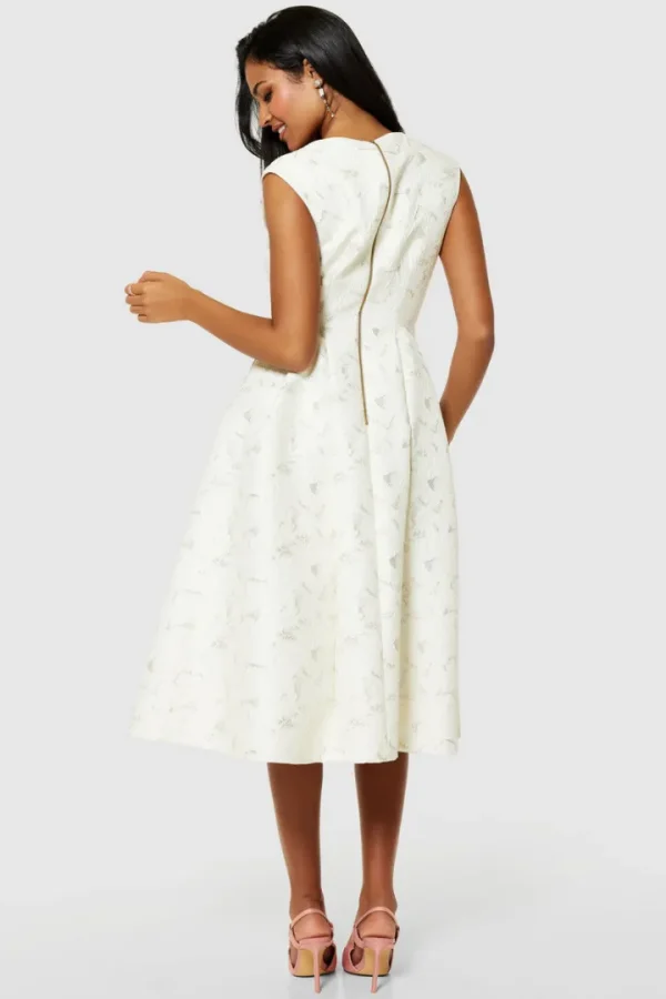 Closet Occasionwear | Dresses<Karen Cream A-Line Jacquard Dress