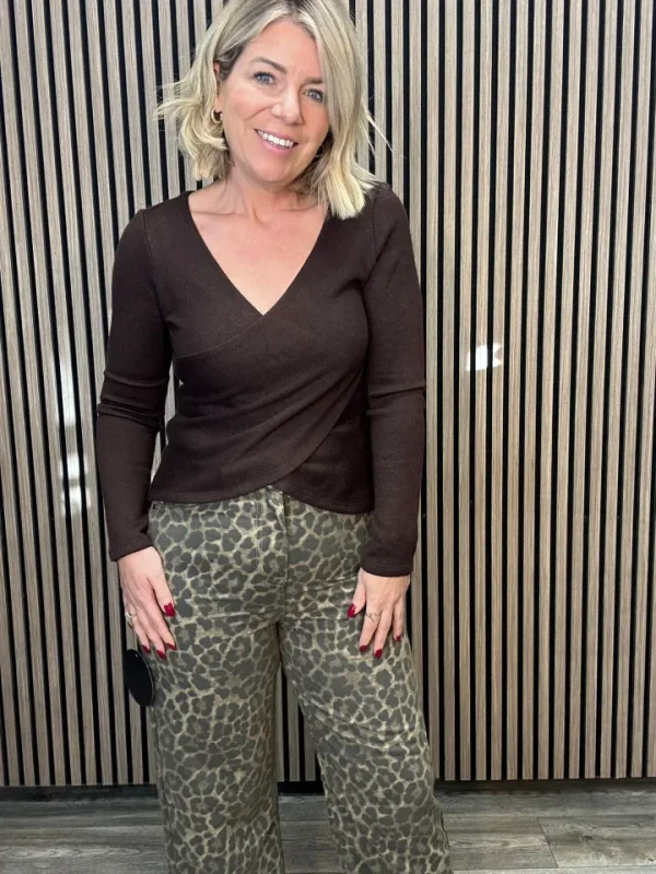 Vila Jumpers & Cardigans<Karia Wrap Top (Coffee Bean)