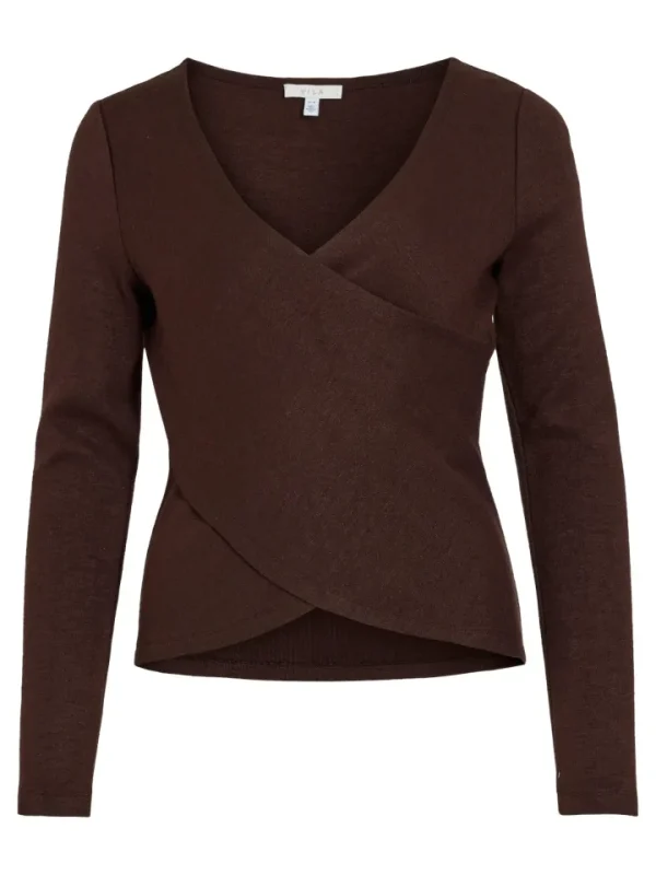 Vila Jumpers & Cardigans<Karia Wrap Top (Coffee Bean)