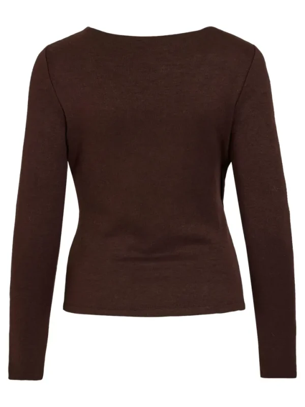 Vila Jumpers & Cardigans<Karia Wrap Top (Coffee Bean)