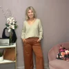 Ichi Pants<Kate Cropped Wide Leg Pants ( Patina)