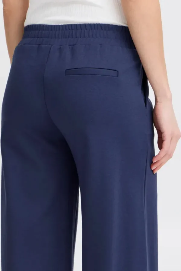 Ichi Pants<Kate Cropped Wide Leg Pants (Medieval Blue)
