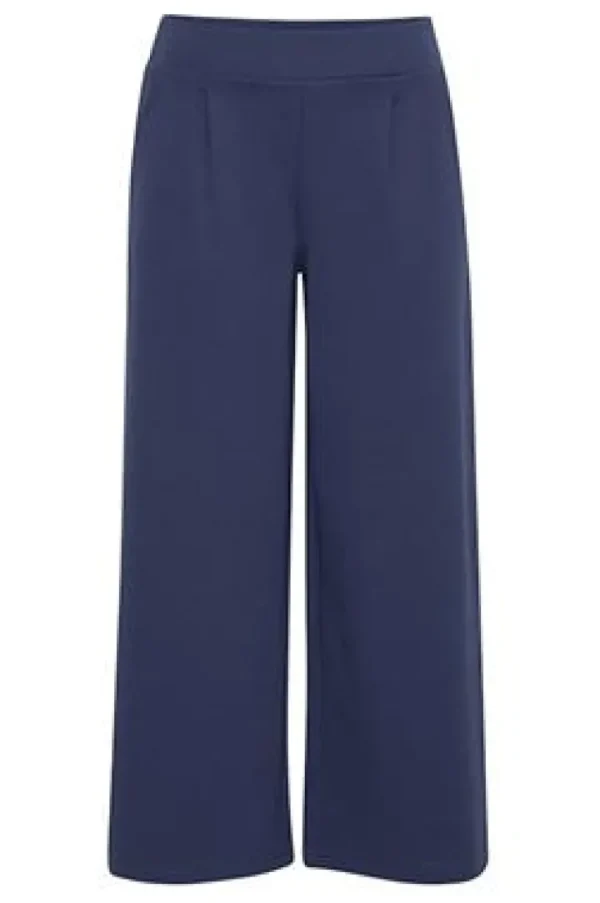 Ichi Pants<Kate Cropped Wide Leg Pants (Medieval Blue)