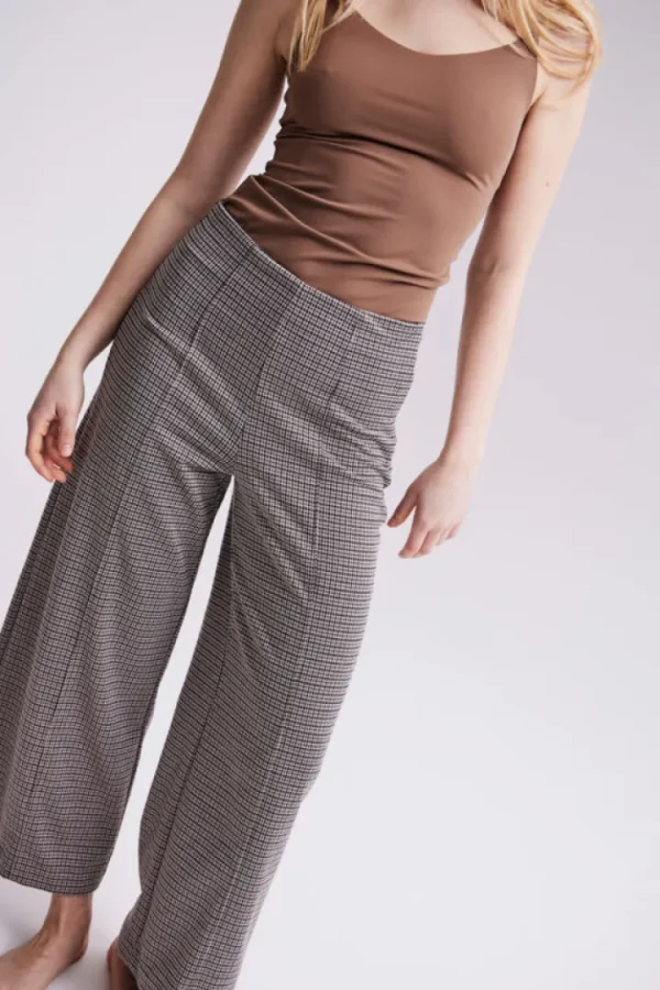 Ichi Pants<KATE PLAID TROUSERS (SAND)