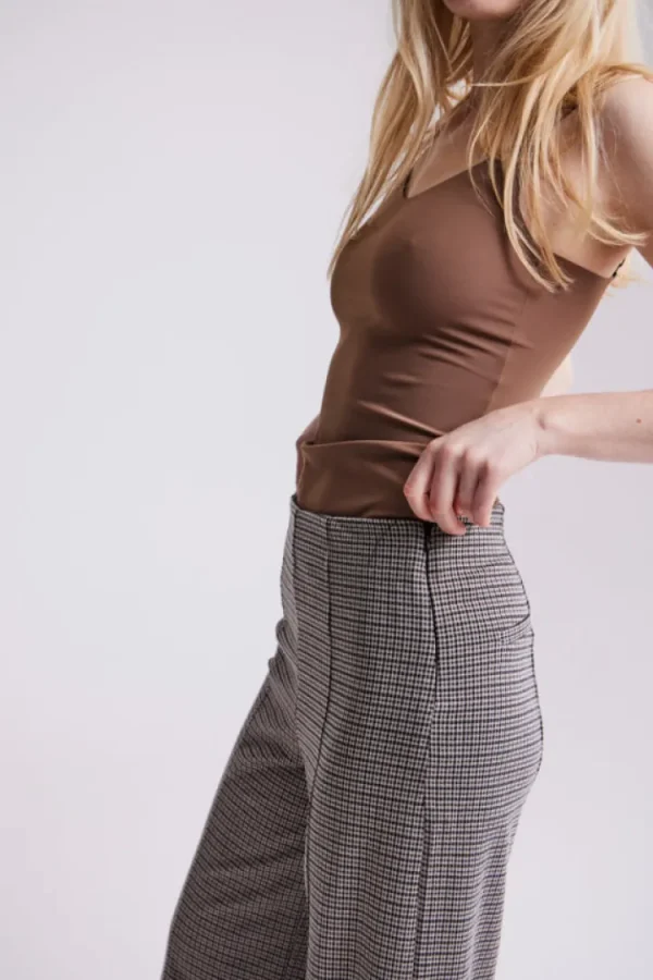 Ichi Pants<KATE PLAID TROUSERS (SAND)
