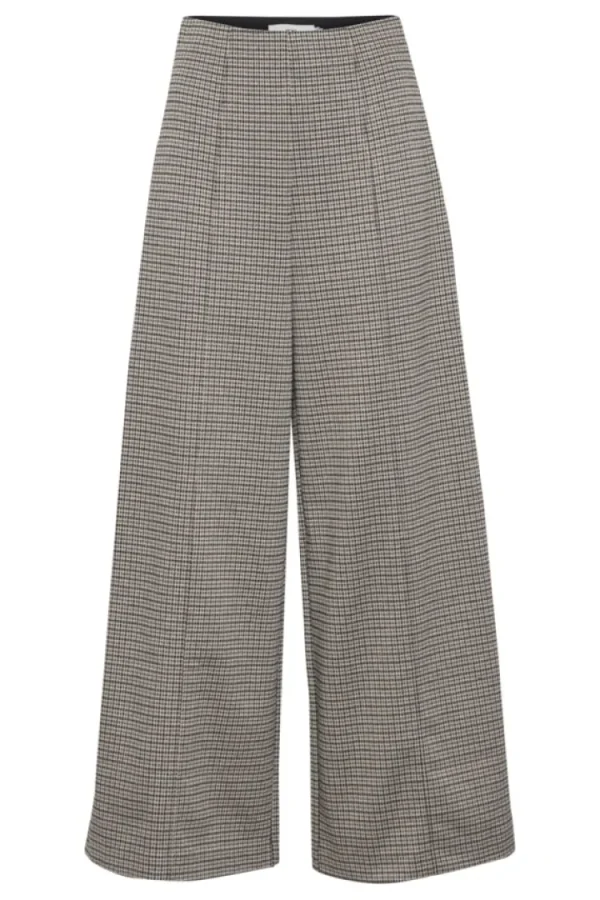 Ichi Pants<KATE PLAID TROUSERS (SAND)