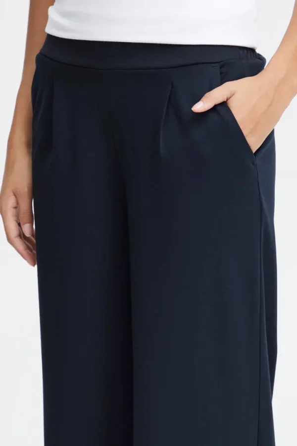 Ichi Pants<Kate Wide Leg Trousers (Total Eclipse/Navy)