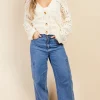 Little Mistress Jumpers & Cardigans<KATIE OPEN KNIT CARDIGAN (CREAM)