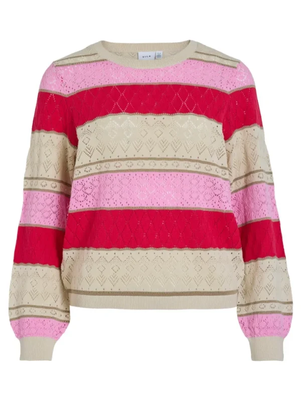 Vila Jumpers & Cardigans<Katina Pointelle Knit Jumper (Magenta Bonbon)