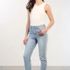 Rant & Rave Jeans<KEILE MOM JEANS SHORT LEG (LIGHT BLUE)