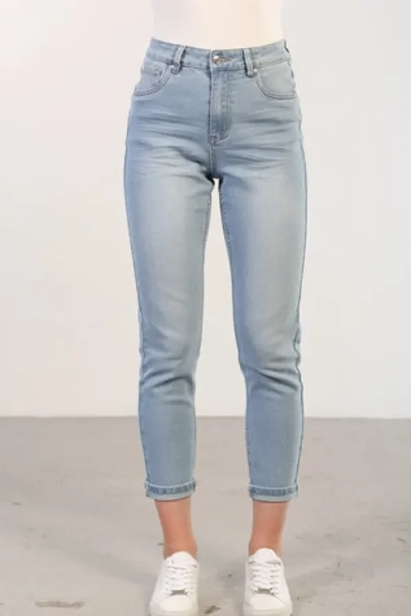 Rant & Rave Jeans<KEILE MOM JEANS SHORT LEG (LIGHT BLUE)