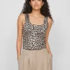 Vila Camis & Vests<Kennza O-Neck Tank Top (Carmel Cafe/Leopard)