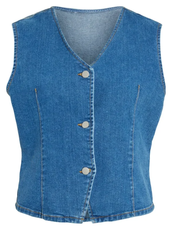 Vila Co-Ords<Kenya Denim Waistcoat (Medium Blue)