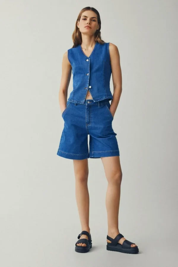 Vila Co-Ords<Kenya Denim Waistcoat (Medium Blue)