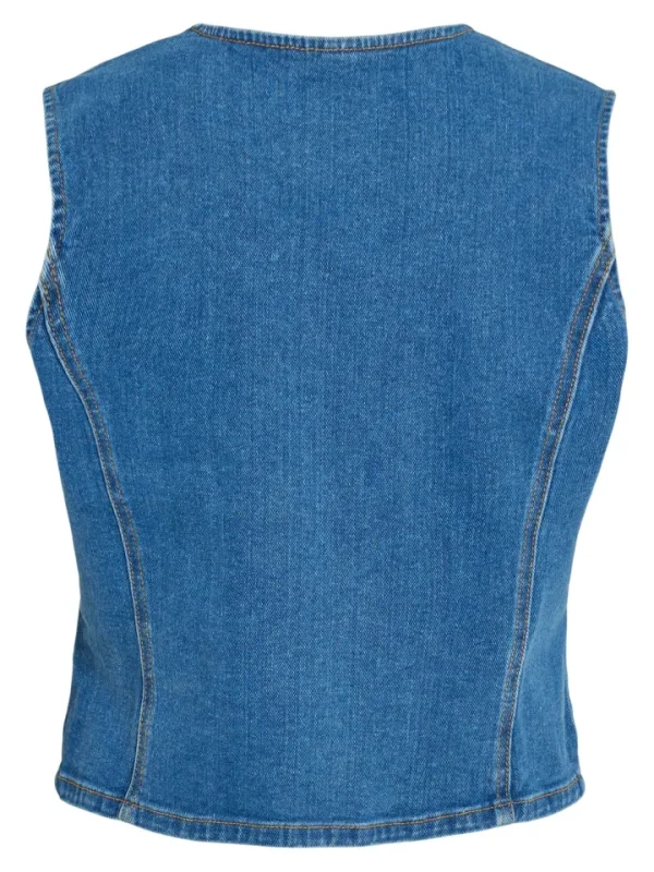 Vila Co-Ords<Kenya Denim Waistcoat (Medium Blue)