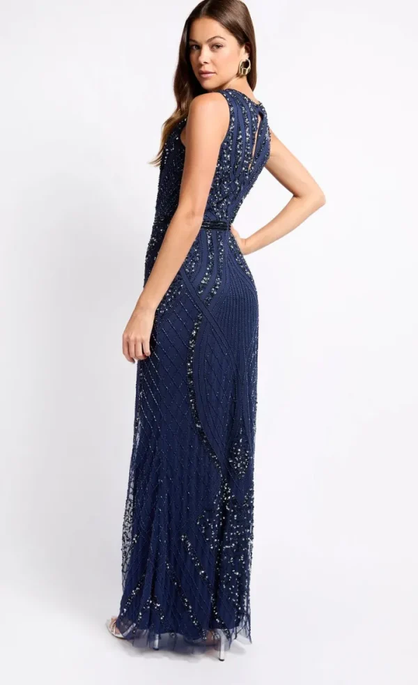Little Mistress Occasionwear | Dresses<Kim Embellished Deco Maxi Dress (Navy)