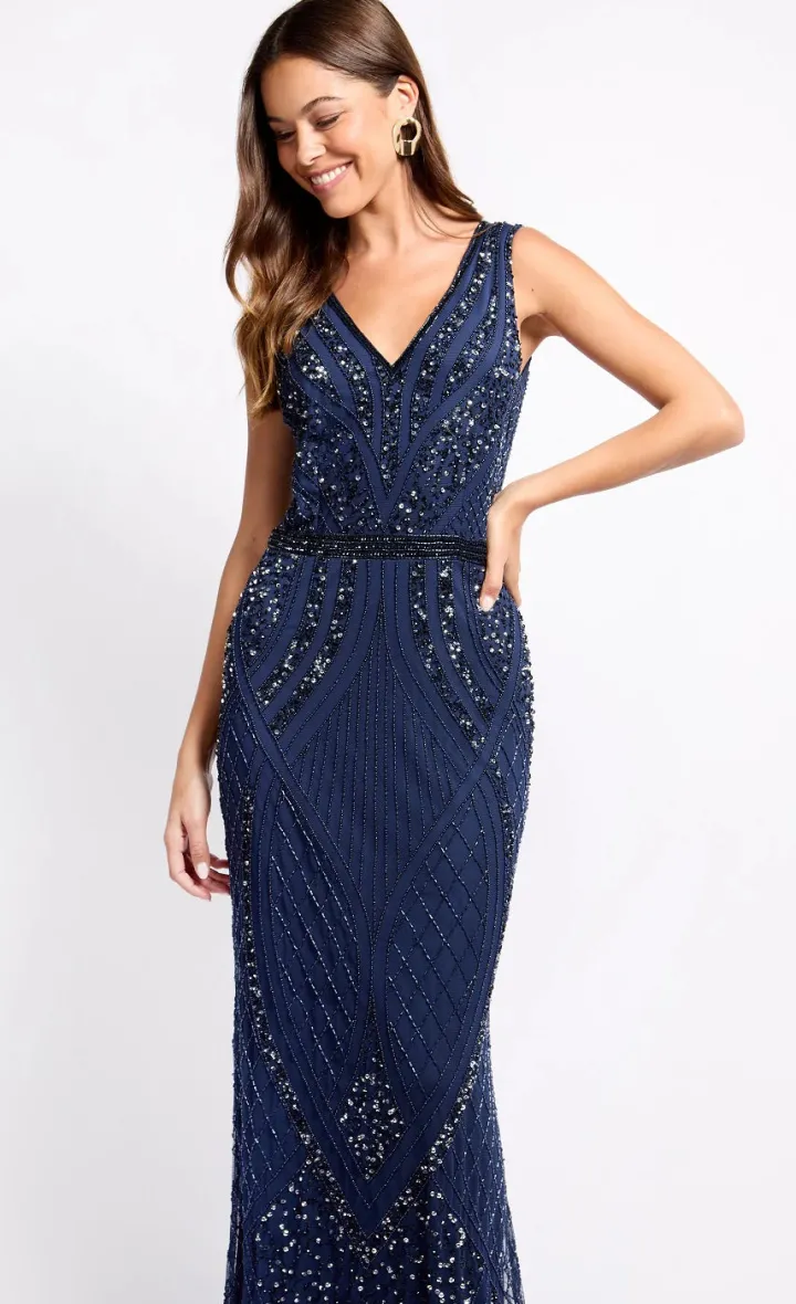kim_embellished_deco_maxi_2.webp Little Mistress Occasionwear | Dresses<Kim Embellished Deco Maxi Dress (Navy)