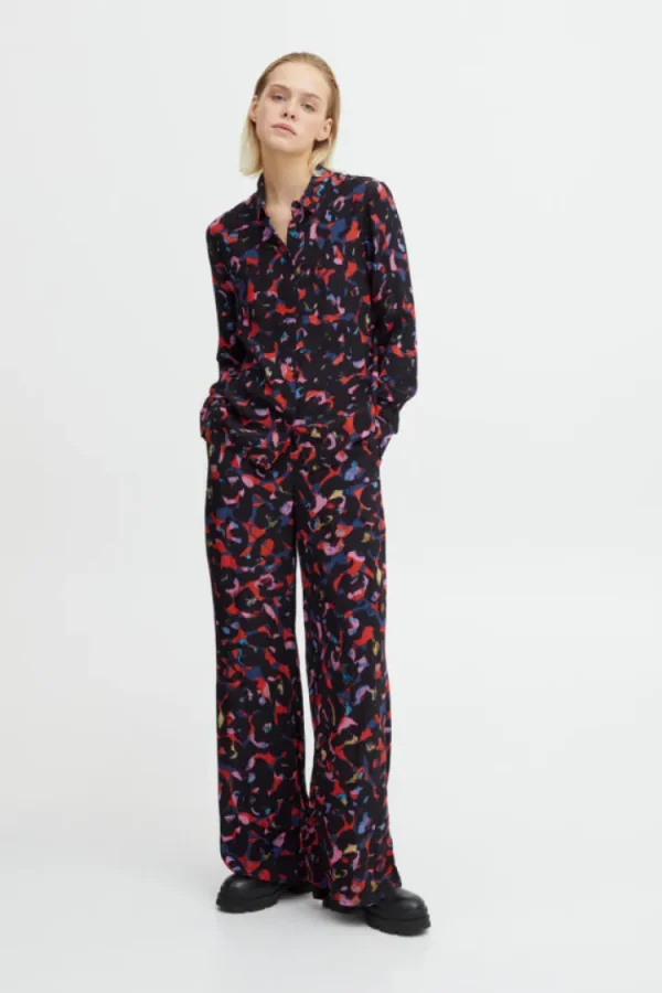 Ichi Pants<Kimli Trousers (Poppy Red Print Mix)