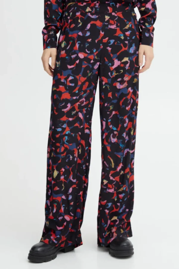 Ichi Pants<Kimli Trousers (Poppy Red Print Mix)