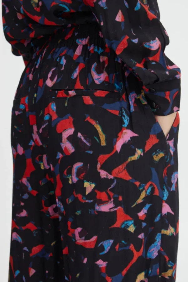 Ichi Pants<Kimli Trousers (Poppy Red Print Mix)