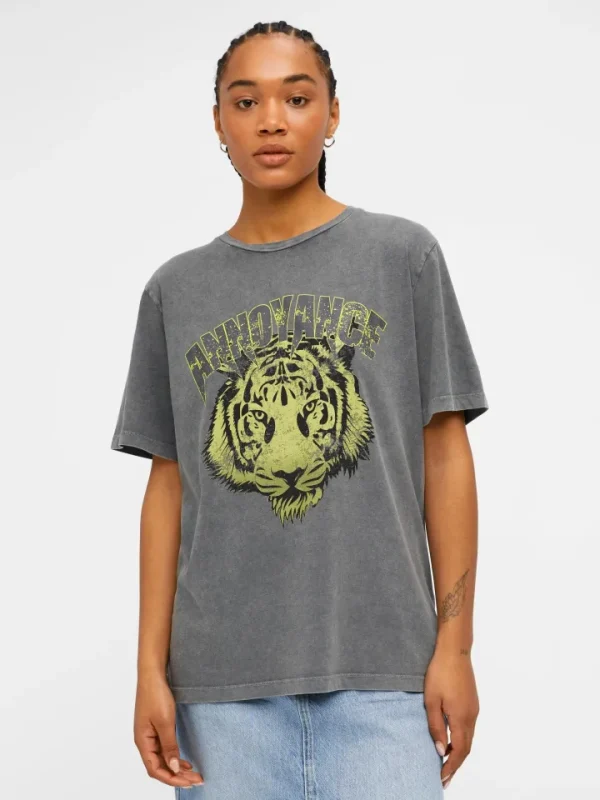 Object T-Shirts<KLARA PRINTED T-SHIRT (BLACK/ACID WASH)