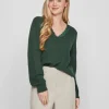 Vila Jumpers & Cardigans<Lacy V-Neck Jumper (Pineneedle)
