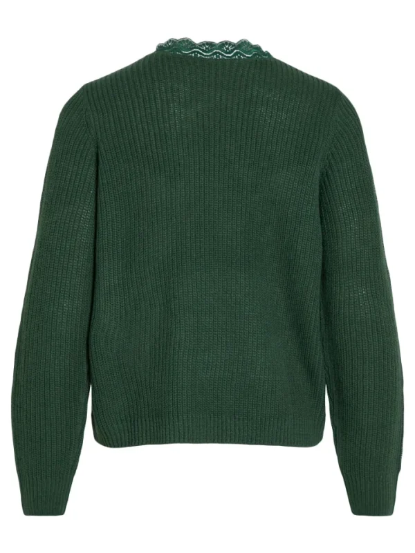 Vila Jumpers & Cardigans<Lacy V-Neck Jumper (Pineneedle)