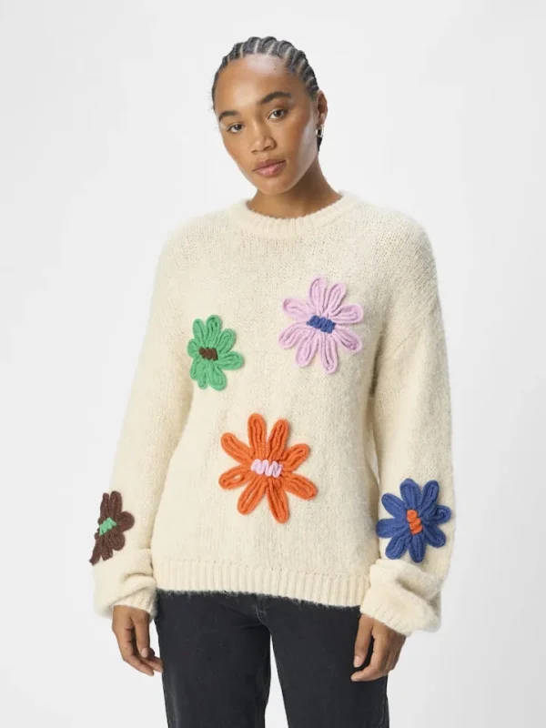 Object Jumpers & Cardigans<Lania Knit Jumper (Sandshell/Flowers)