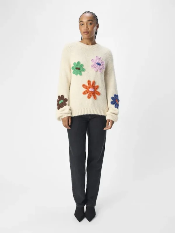 Object Jumpers & Cardigans<Lania Knit Jumper (Sandshell/Flowers)