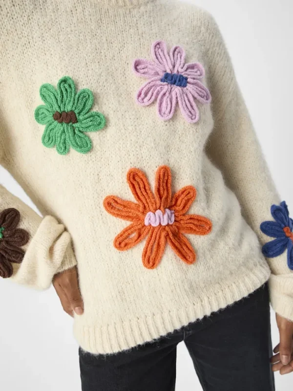Object Jumpers & Cardigans<Lania Knit Jumper (Sandshell/Flowers)